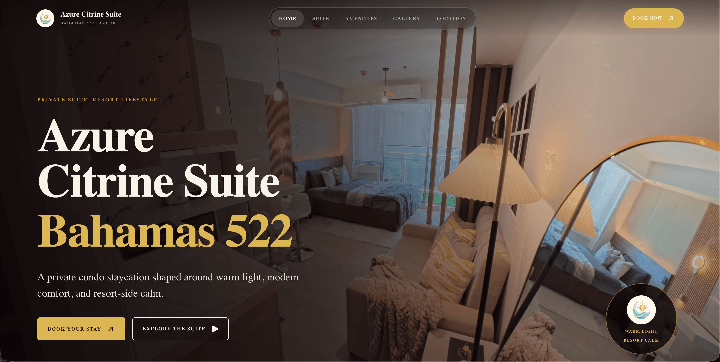 Website created for Azure Citrine Suite as an independent freelance project